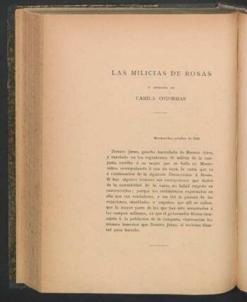 Las milicias de Rosas y episodio de Camila O'Gorman