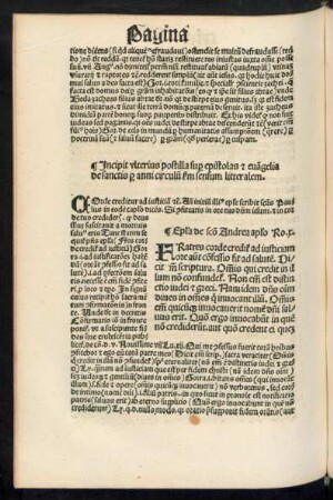 Incipit ulterius postilla super epistolas et evangelia de sanctis per anni circulum secundum sensum litteralem.