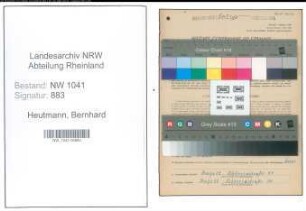 Entnazifizierung Bernhard Heutmann , geb. 14.05.1899 (Metzger)