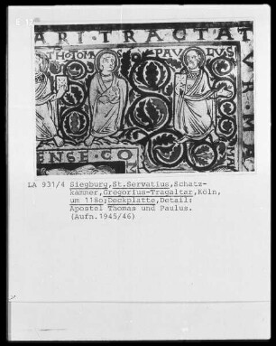 Tragaltar des heiligen Gregorius — Deckel mit Apostel, Kölner Bischöfe, Heilige und verschiedene Szenen aus dem Neuen Testament — Die zwölf Apostel — Apostel Paulus