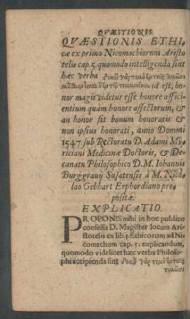 Quaestionis Ethicae ...