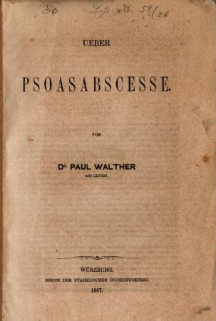 Ueber Psoasabscesse