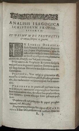 Analysis Isagogica Scriptorum Propheticorum [...]