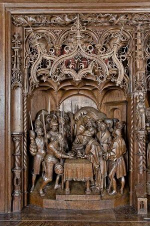Bordesholmer Altar Passion — 1. Bildfeld: Abraham und Melchisedek