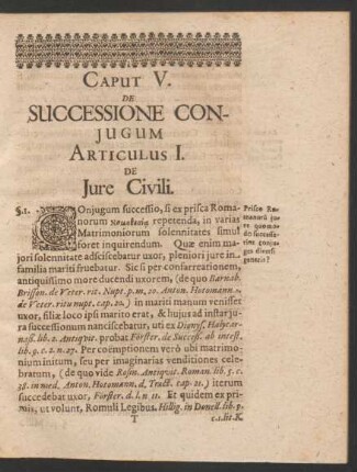 Caput V. De Successione Coniugum