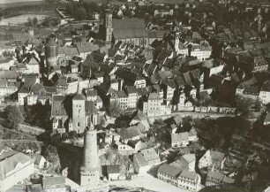 Bautzen, Luftbildschrägaufnahme von Südwesten