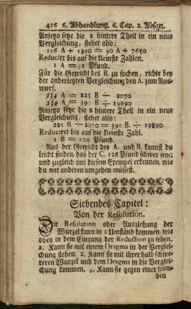 Siebendes Capitel: Von der Resolution.