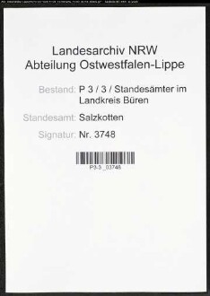 Sterberegister Standesamt Salzkotten