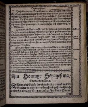 Am Sontage Sexagesima/ Evangelium/ Luc. 8.