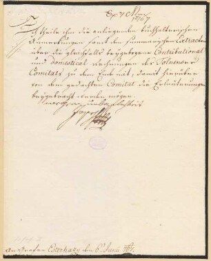 Joseph II. (1741 - 1790) Autographen: Briefe von Kaiser Joseph II. an verschiedene Adressaten - BSB Autogr.Cim. Joseph , 2. Joseph II. (1741 - 1790) Autographen: Brief von Kaiser Joseph II. an Esterhazy - BSB Autogr.Cim. Joseph .2