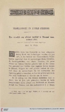 Nederlandsche en andere Oudheden