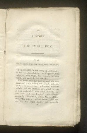 Chap. I. Various opinions on the origin of the small pox.