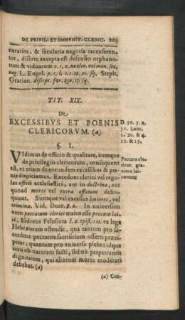 Tit. XIX. De Excessibus Et Poenis Clericorum