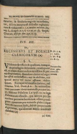 Tit. XIX. De Excessibus Et Poenis Clericorum