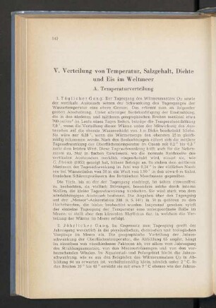 V. Verteilung von Temperatur, Salzgehalt, Dichte und Eis im Weltmeer