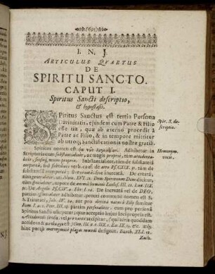 Caput I. Spiritus Sancti descrittio, & hypostasis.