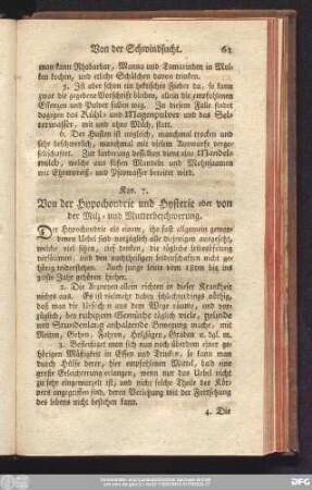 Kap. 7. Von der Hypochondrie und Hysterie oder von der Milz- und Mutterbeschwerung.