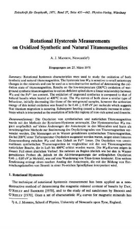 Rotational hysteresis measurements on oxidized synthetic and natural titanomagnetites
