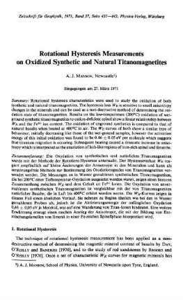 Rotational hysteresis measurements on oxidized synthetic and natural titanomagnetites