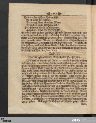 Cap. VI. Warnung wieder den Abfall zum Pabstthum.