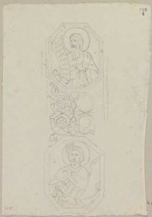 Aus den Verzierungen des Langschiffs der oberen Kirche von San Francesco in Assisi