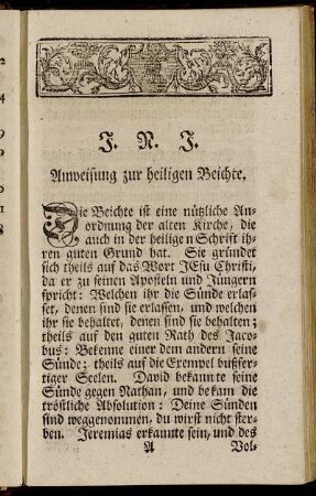 Anweisung zur heiligen Beichte. - Anweisung zum heiligen Abendmahle.