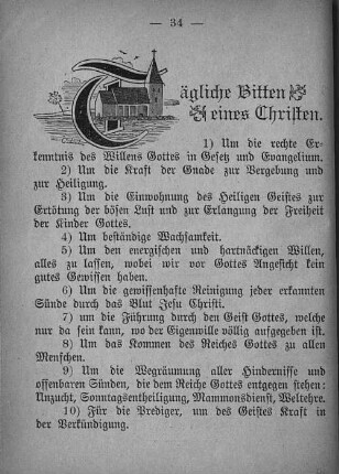 Tägliche Bitten eines Christen.
