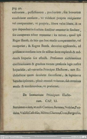 De Immunitate Principum Electorum. Cap. XI.