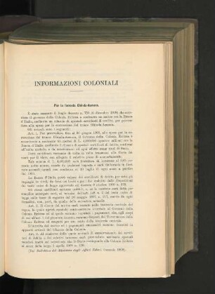 Informazioni Coloniali.