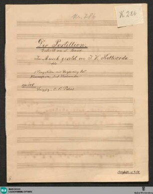Der Postillion - JWK Mus.Ms. 286 : V, vlc, pf; A; op. 105, StrK op. 105