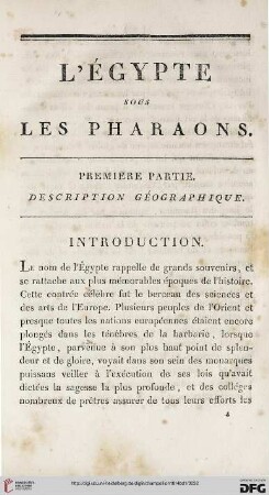 Première partie: Description géographique