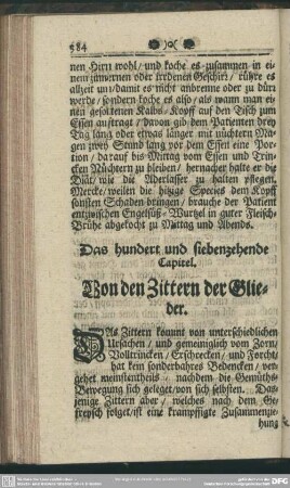 Das hundert und siebenzehende Capitel. Von den Zittern der Glieder