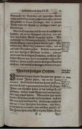 Von den heiligen Oertern.