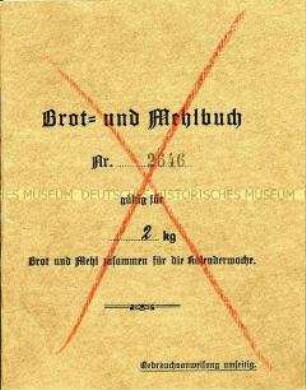 Nachweisheft über den Bezug von Brot und Mehl