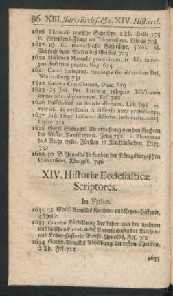 XIV. Historiae Ecclesiasticae Scriptores