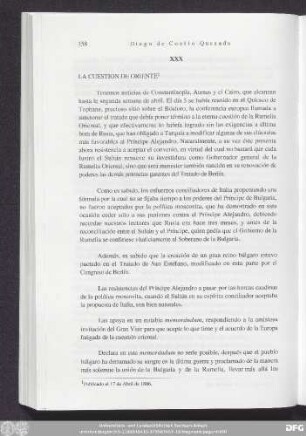 XXX La Cuestión De Oriente.