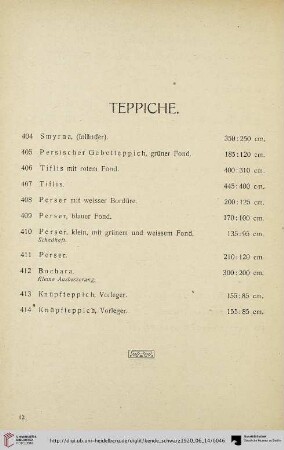 Teppiche (Nr. 404-414)