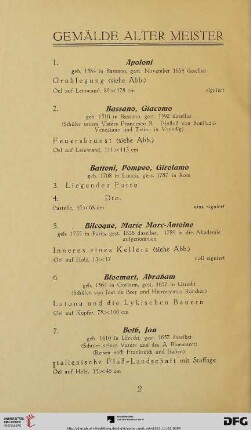 Gemälde alter Meister (Nr. 1-42)