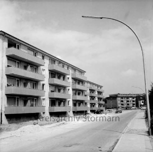 Wendum: fertiggestellte Wohnblocks der Wohnungsbaugesellschaft Wendum: Ansicht von Osten