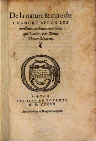 Dela Nature et Cure du Chancre