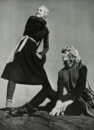 "Liotards", Modeaufnahme, Modelle Barbara Tullgren und Libby Lee, Frontispiz (Harper's Bazaar)
