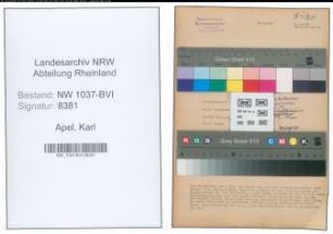 Entnazifizierung Karl Apel , geb. 10.03.1897 (Stadtinspektor)