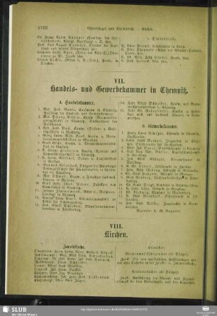 VII. Handels- und Gewerbekammer in Chemnitz