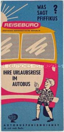 Prospekt des Reisebüros der DDR für Busreisen nach Usedom und die Ostsseehalbinsel Darß