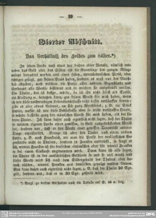 Vierter Abschnitt. Das Verhältniß des Goldes zum Silber