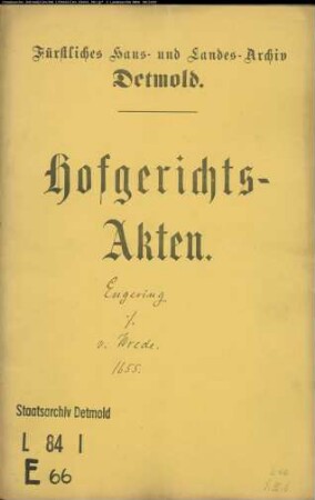 Engering, Joh. Philipp gegen Rabe de Wrede - Schuldforderung