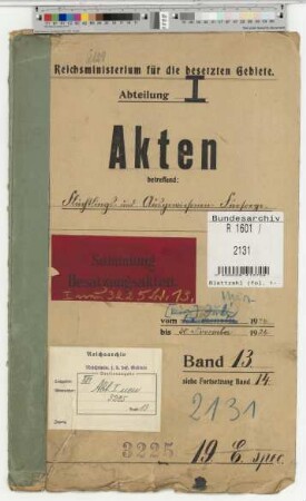 Flüchtlings- und Ausgewiesenen-Fürsorge. Nichtbeamte. Allgemein: Bd. 13