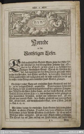 Vorrede an den Gottseligen Leser