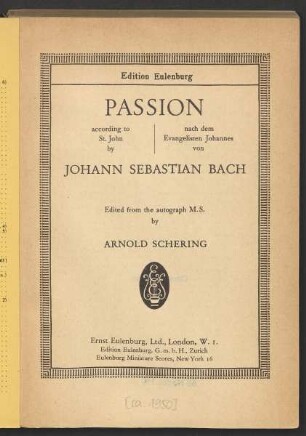 Passion : according to St. John