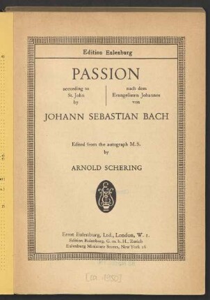 Passion : according to St. John